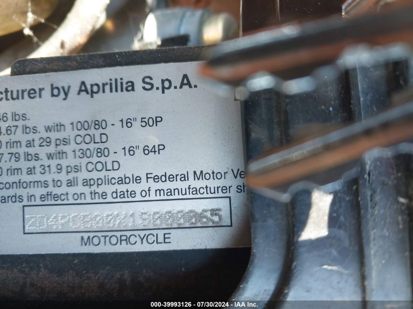 2001 Aprilia Scarabeo 150 VIN: ZD4PCB00X1S000065 Lot: 39993126