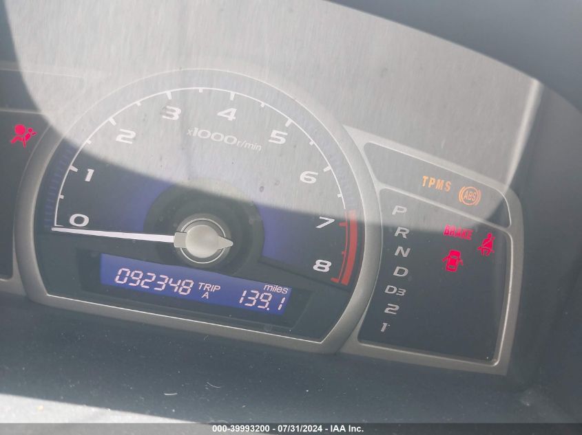 2008 Honda Civic Lx VIN: 2HGFA16578H321705 Lot: 39993200