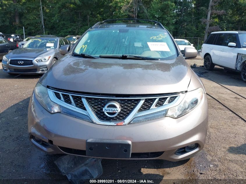 2012 Nissan Murano Sl VIN: JN8AZ1MW4CW212582 Lot: 39993201