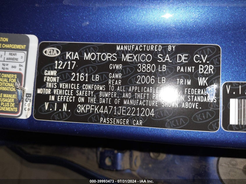 2018 KIA FORTE LX - 3KPFK4A71JE221204