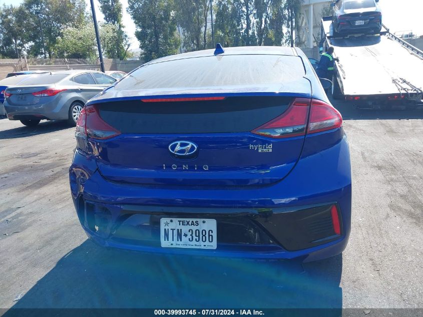 2019 Hyundai Ioniq Hybrid Blue VIN: KMHC65LC8KU110901 Lot: 39993745