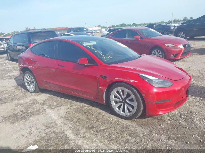 5YJ3E1EA9NF185387 2022 TESLA MODEL 3 - Image 1