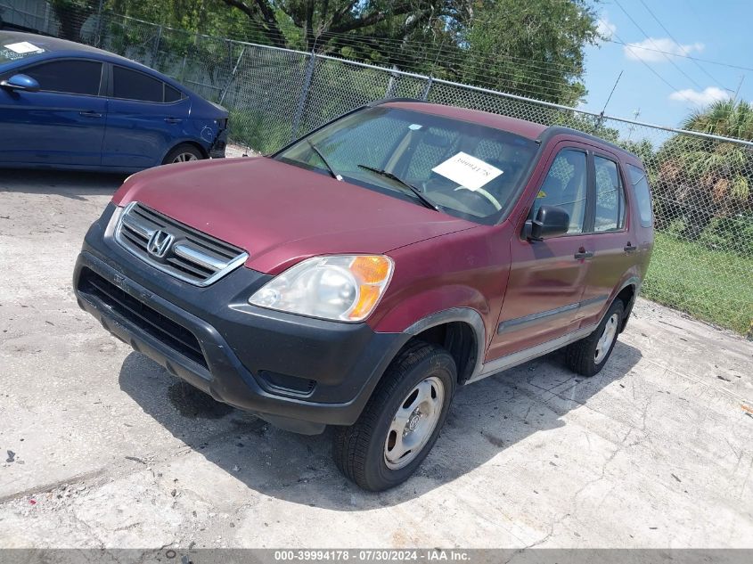 2002 Honda Cr-V Lx VIN: JHLRD68402C025183 Lot: 39994178