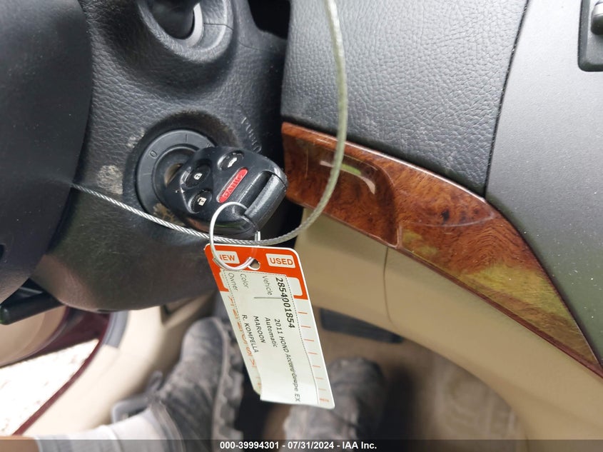 2011 Honda Accord 2.4 Ex-L VIN: 1HGCP2F8XBA068094 Lot: 39994301