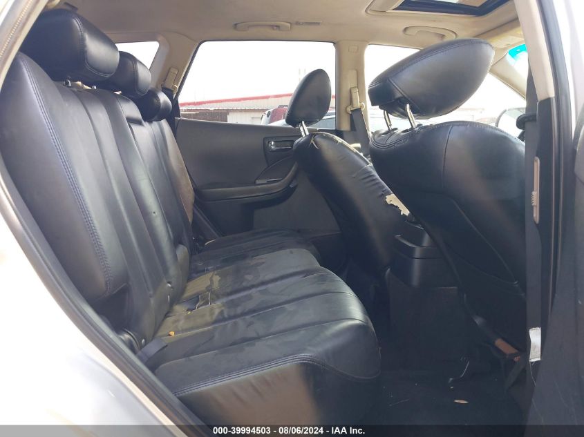 2006 Nissan Murano Sl/Se/S VIN: JN8AZ08W36W526524 Lot: 39994503