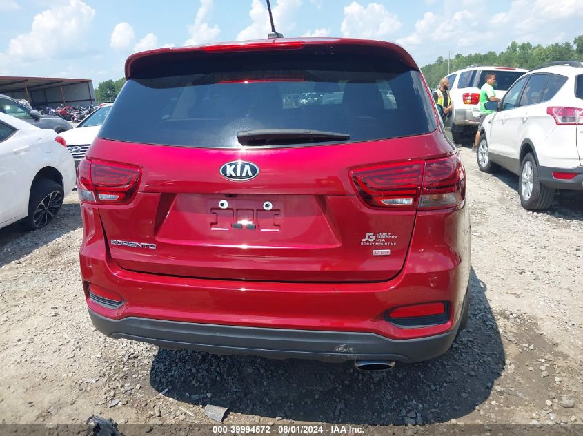 2019 Kia Sorento 2.4L Lx VIN: 5XYPG4A3XKG501646 Lot: 39994572