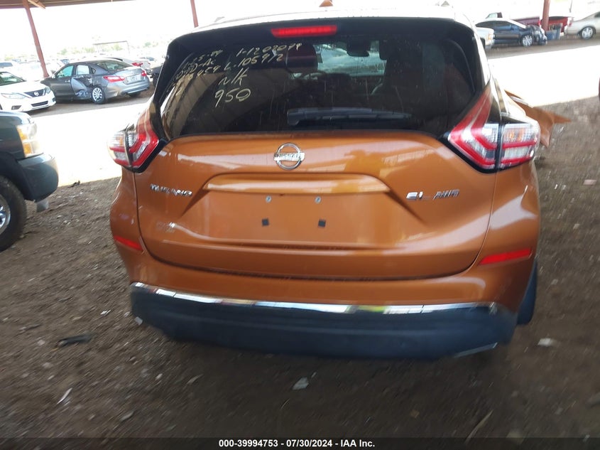 2016 Nissan Murano Sl VIN: 5N1AZ2MH0GN105412 Lot: 39994753