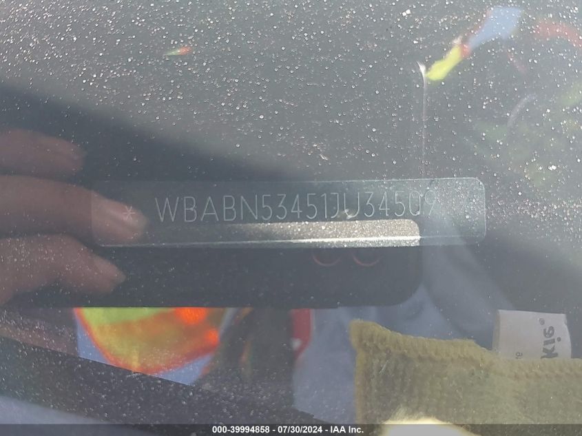 2001 BMW 330Ci VIN: WBABN53451JU34509 Lot: 39994858