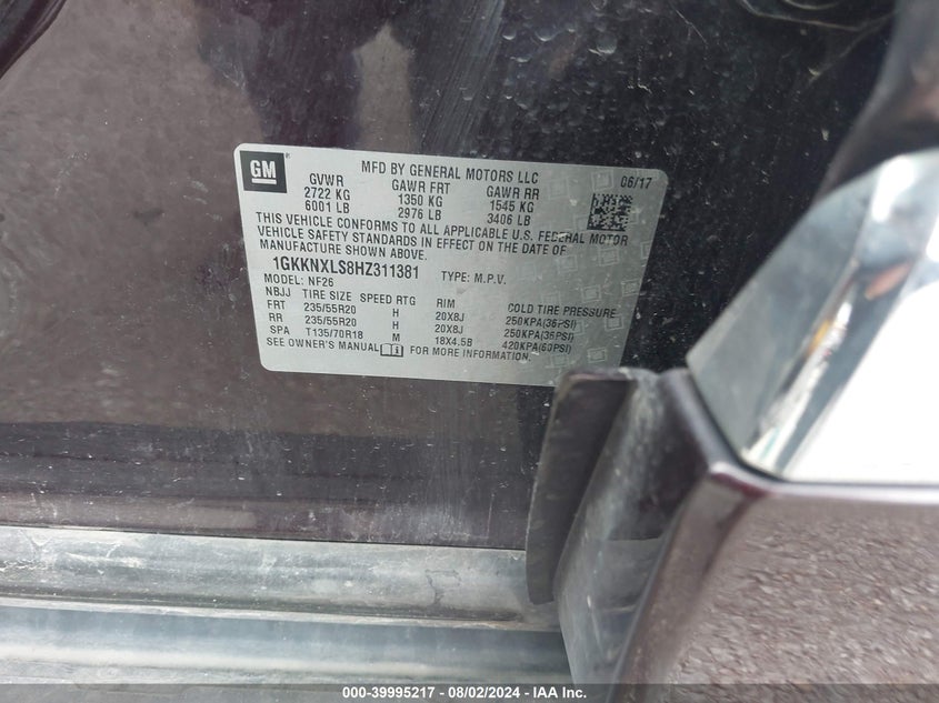 2017 GMC ACADIA DENALI - 1GKKNXLS8HZ311381