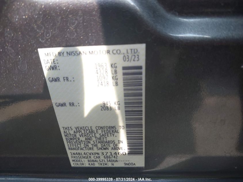 1N4BL4CVXPN371460 | 2023 NISSAN ALTIMA