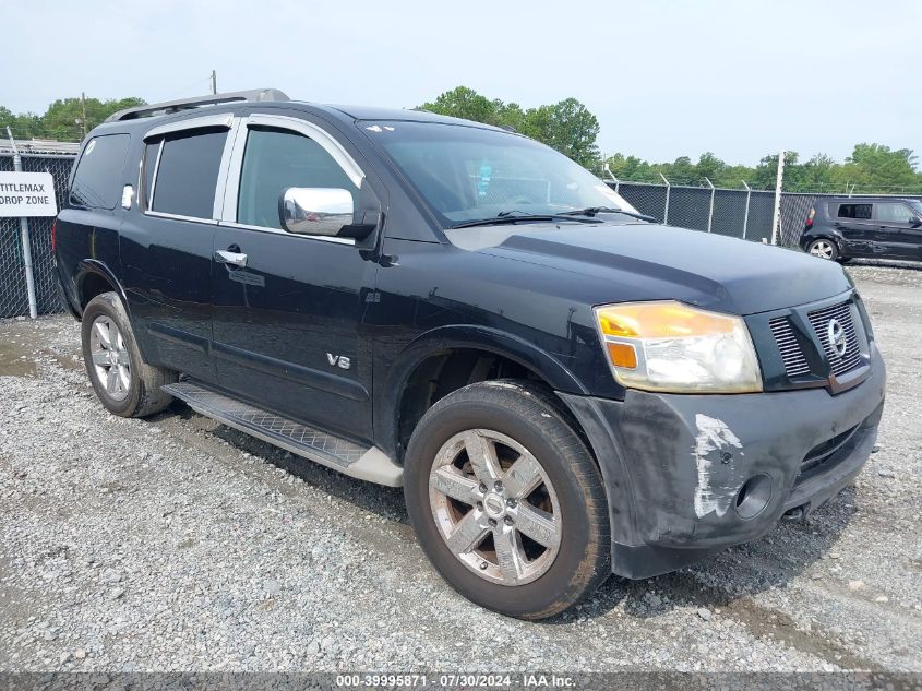 2008 Nissan Armada Se VIN: 5N1AA08CX8N607128 Lot: 39995871