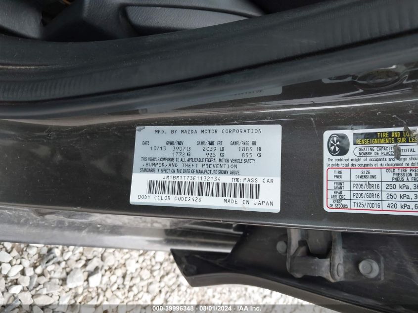 2014 Mazda 3 Sv VIN: JM1BM1T73E1132134 Lot: 39996348