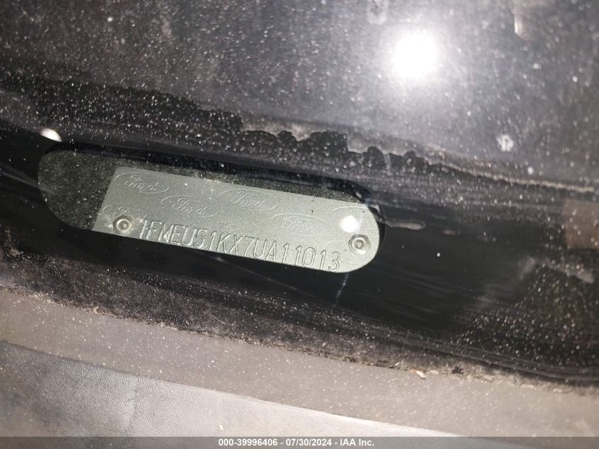 2007 Ford Explorer Sport Trac Xlt VIN: 1FMEU51KX7UA11013 Lot: 39996406