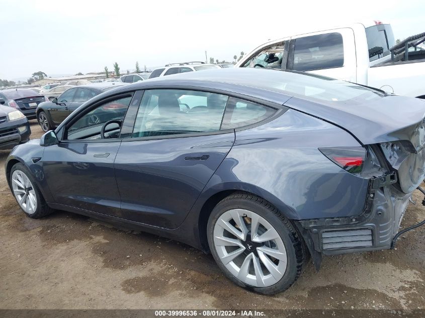 2022 Tesla Model 3 Long Range Dual Motor All-Wheel Drive VIN: 5YJ3E1EB8NF165480 Lot: 39996536