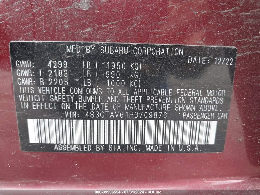 2023 SUBARU IMPREZA PREMIUM 5-DOOR - 4S3GTAV61P3709876