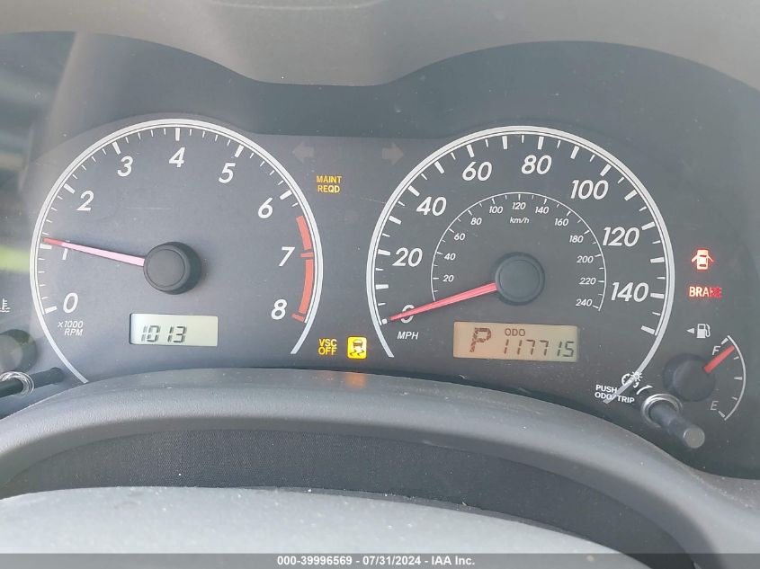 2009 Toyota Corolla S/Le/Xle VIN: 2T1BU40E09C114583 Lot: 39996569