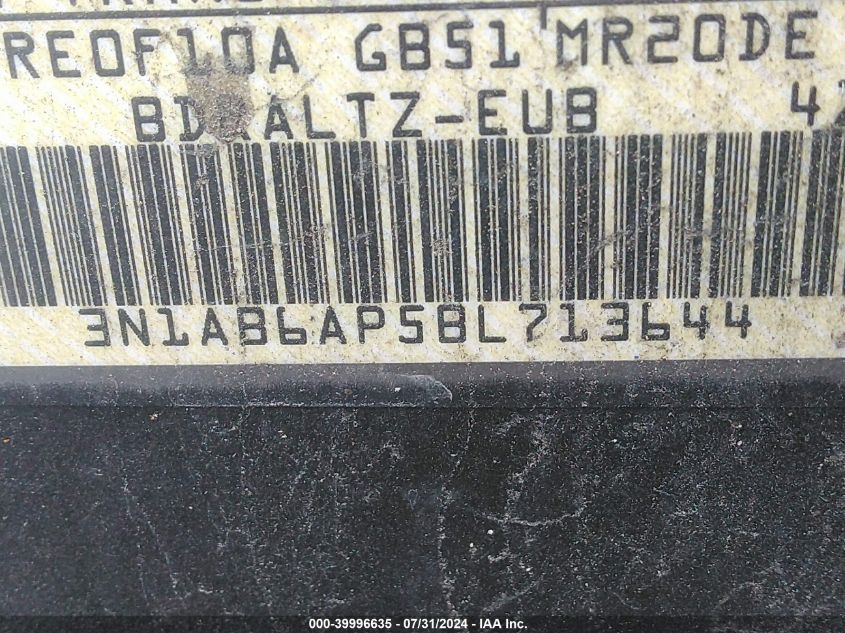 2011 Nissan Sentra 2.0S VIN: 3N1AB6AP5BL713644 Lot: 39996635