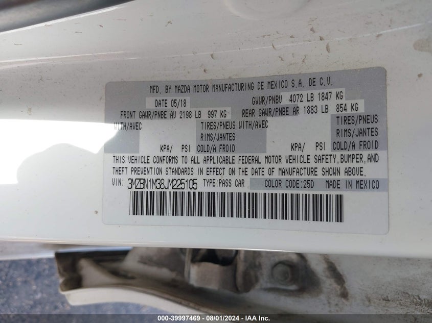 2018 MAZDA MAZDA3 GRAND TOURING - 3MZBN1M38JM225105