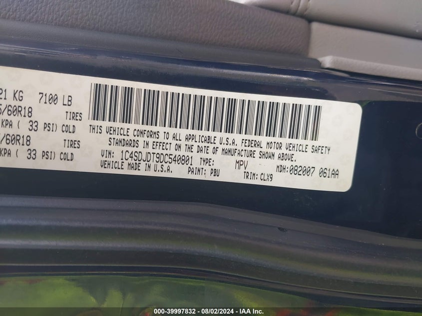 2013 DODGE DURANGO CREW - 1C4RDJDGXDC680938