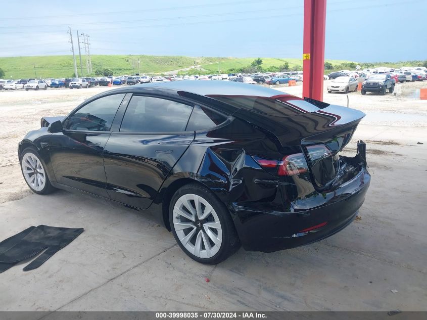 2022 Tesla Model 3 Rear-Wheel Drive VIN: 5YJ3E1EA8NF105643 Lot: 39998035