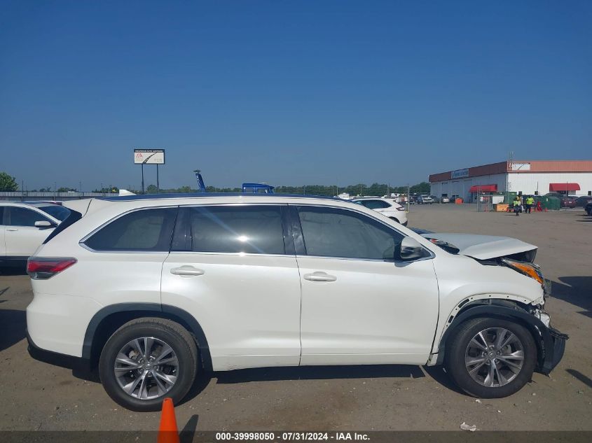 2015 Toyota Highlander Xle V6 VIN: 5TDKKRFH7FS103409 Lot: 39998050