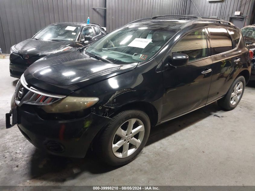 2009 Nissan Murano Sl VIN: JN8AZ18W99W136263 Lot: 39998210