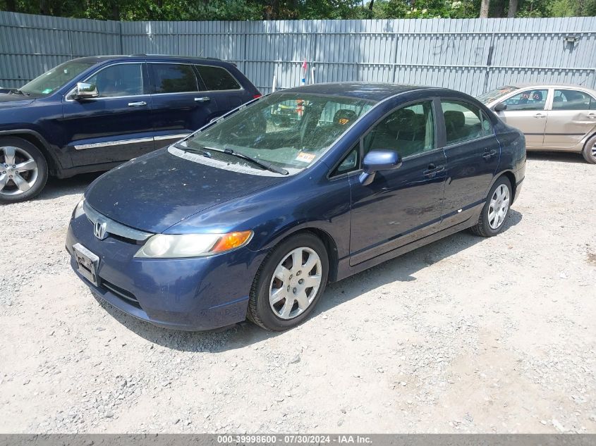 2008 Honda Civic Sdn Lx VIN: 1HGFA16508L067631 Lot: 39998600