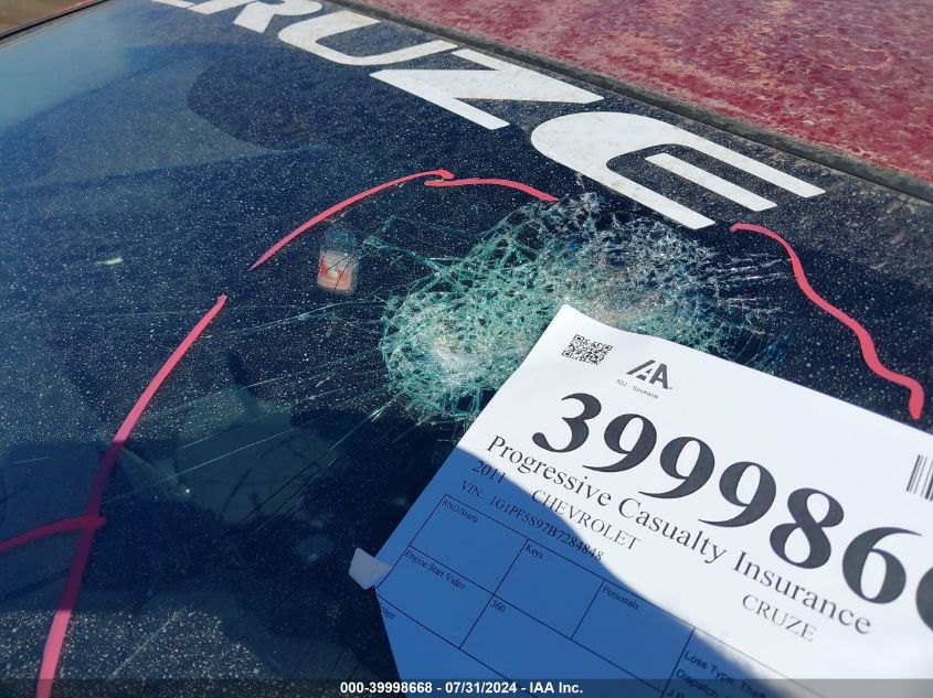 2011 Chevrolet Cruze 1Lt VIN: 1G1PF5S97B7284848 Lot: 39998668