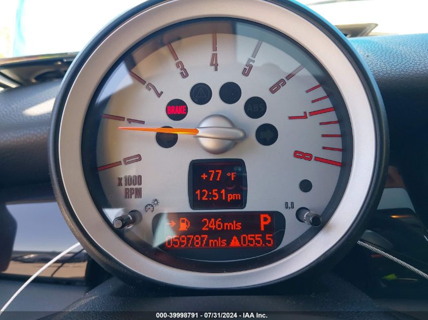 2010 Mini Cooper S VIN: WMWMF7C50ATZ72226 Lot: 39998791