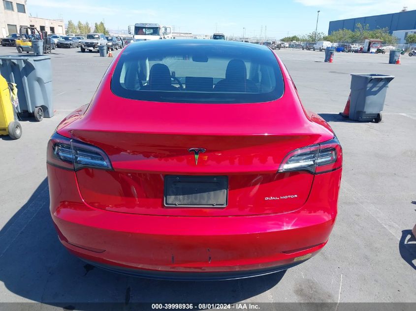 2022 Tesla Model 3 Long Range Dual Motor All-Wheel Drive VIN: 5YJ3E1EB8NF137078 Lot: 39998936