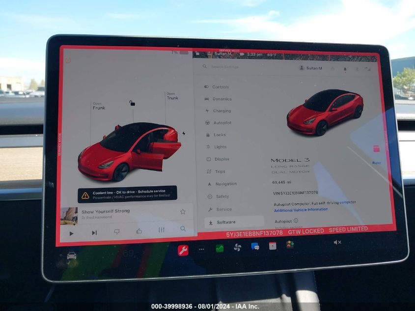 2022 Tesla Model 3 Long Range Dual Motor All-Wheel Drive VIN: 5YJ3E1EB8NF137078 Lot: 39998936