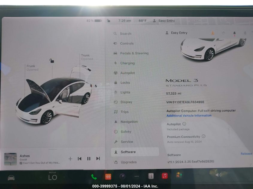 2020 Tesla Model 3 Standard Range Plus Rear-Wheel Drive/Standard Range Rear-Wheel Drive VIN: 5YJ3E1EA9LF634998 Lot: 39999375