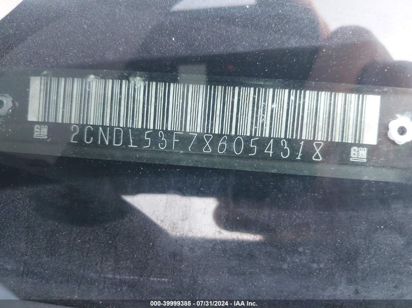 2008 Chevrolet Equinox Lt VIN: 2CNDL53F786054318 Lot: 39999385