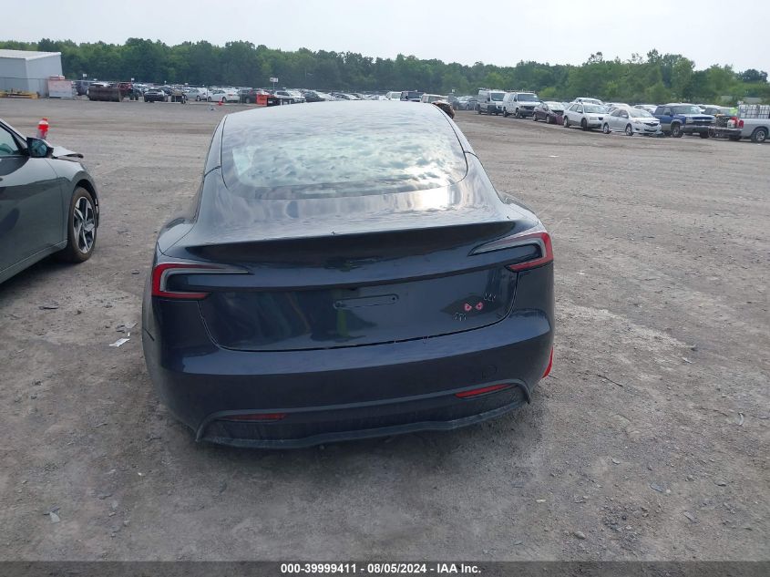 2024 Tesla Model 3 Long Range Dual Motor All-Wheel Drive VIN: 5YJ3E1EB5RF729818 Lot: 39999411