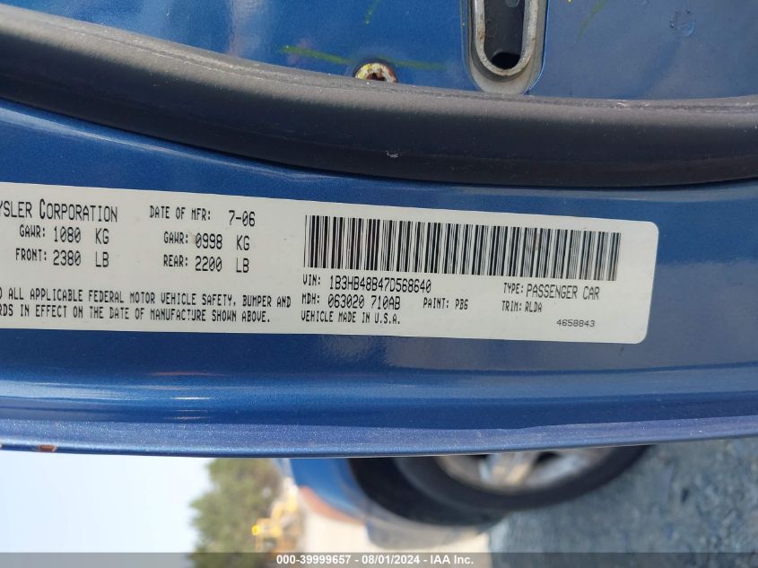 1B3HB48B47D568640 2007 Dodge Caliber Sxt