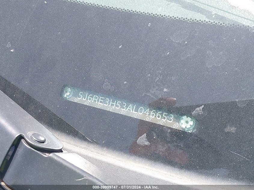 2010 Honda Cr-V Ex VIN: 5J6RE3H53AL046653 Lot: 39999747