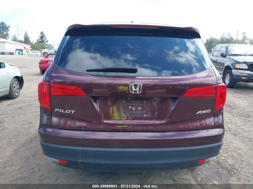 2017 Honda Pilot Ex-L VIN: 5FNYF6H50HB057431 Lot: 39999903