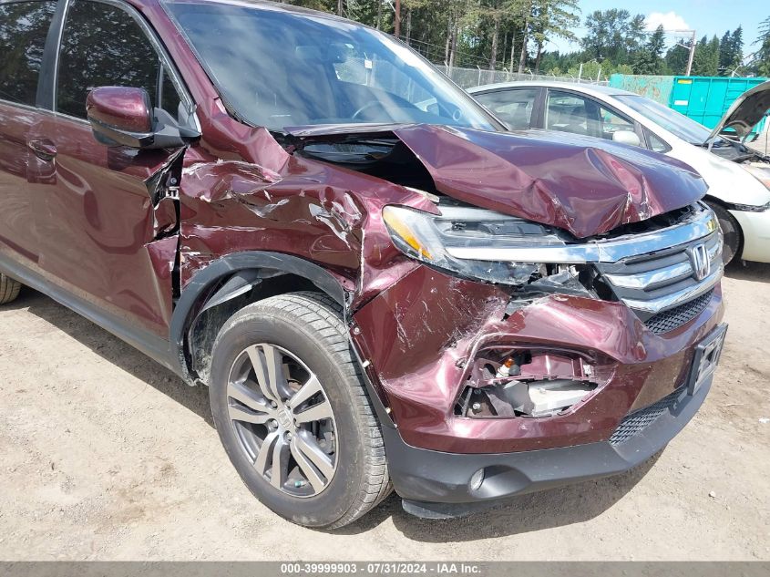 2017 Honda Pilot Ex-L VIN: 5FNYF6H50HB057431 Lot: 39999903