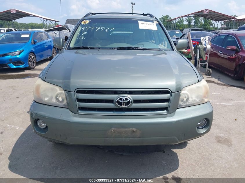 2006 Toyota Highlander V6 VIN: JTEEP21A560151392 Lot: 39999927