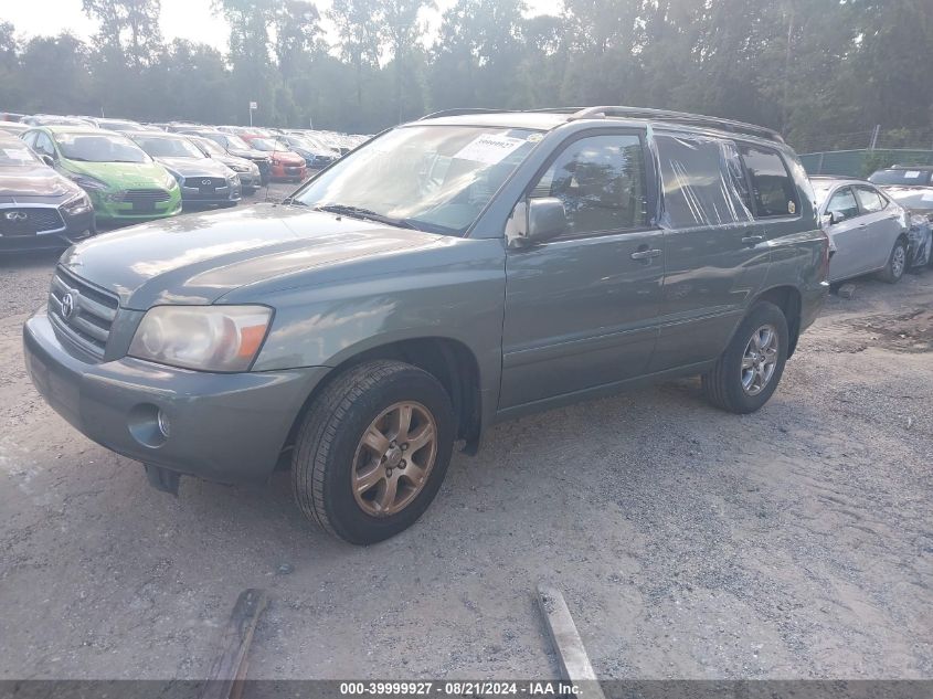 2006 Toyota Highlander V6 VIN: JTEEP21A560151392 Lot: 39999927