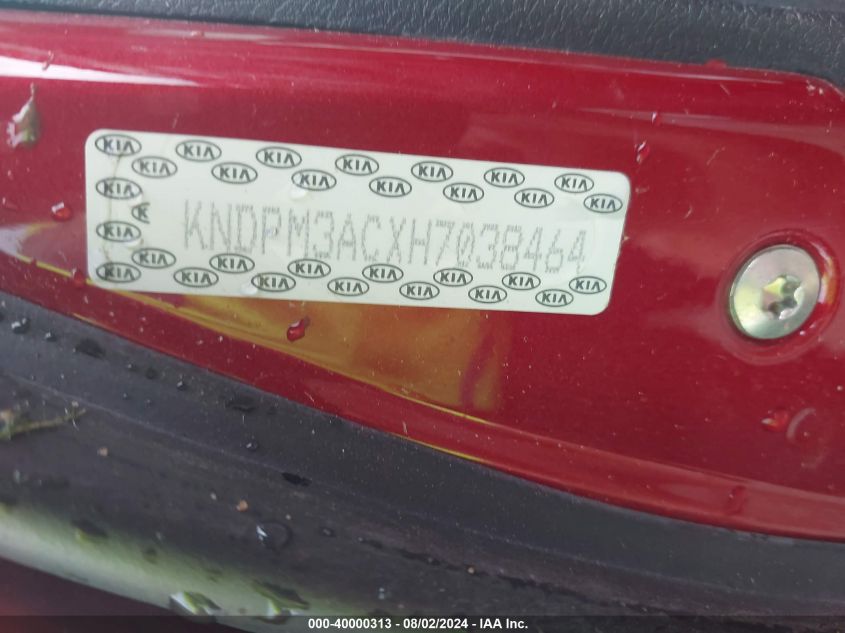 2017 Kia Sportage Lx VIN: KNDPM3ACXH7038464 Lot: 40000313