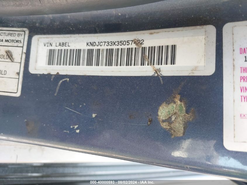 2003 Kia Sorento Ex/Lx VIN: KNDJC733X35057422 Lot: 40000593