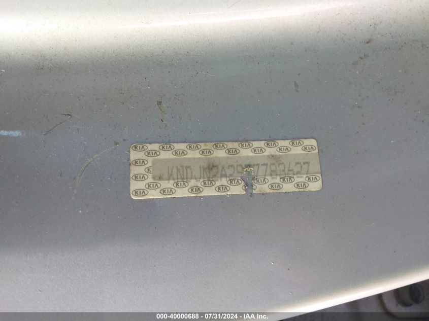 2015 Kia Soul VIN: KNDJN2A29F7783627 Lot: 40000688
