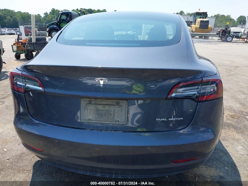 2021 Tesla Model 3 Long Range Dual Motor All-Wheel Drive VIN: 5YJ3E1EB5MF862023 Lot: 40000782