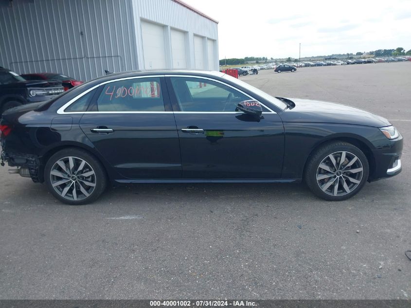 2021 Audi A4 Premium 40 Tfsi Quattro S Tronic VIN: WAUABAF49MN009865 Lot: 40001002