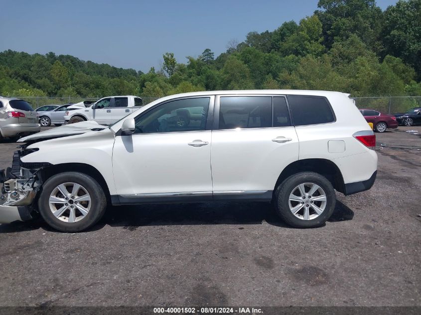 2013 Toyota Highlander Base V6 VIN: 5TDZK3EH9DS142500 Lot: 40001502