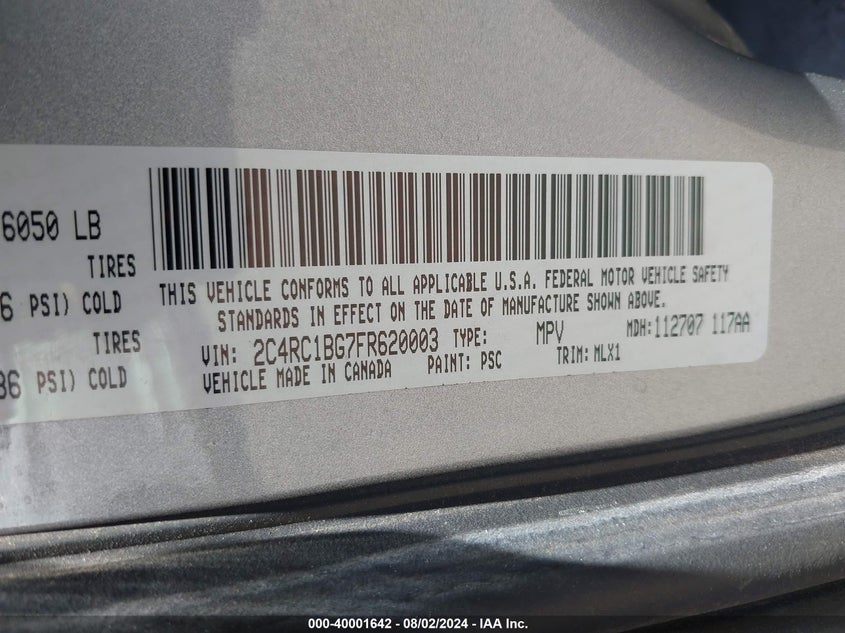 2015 CHRYSLER TOWN & COUNTRY TOURING - 2C4RC1BG7FR620003