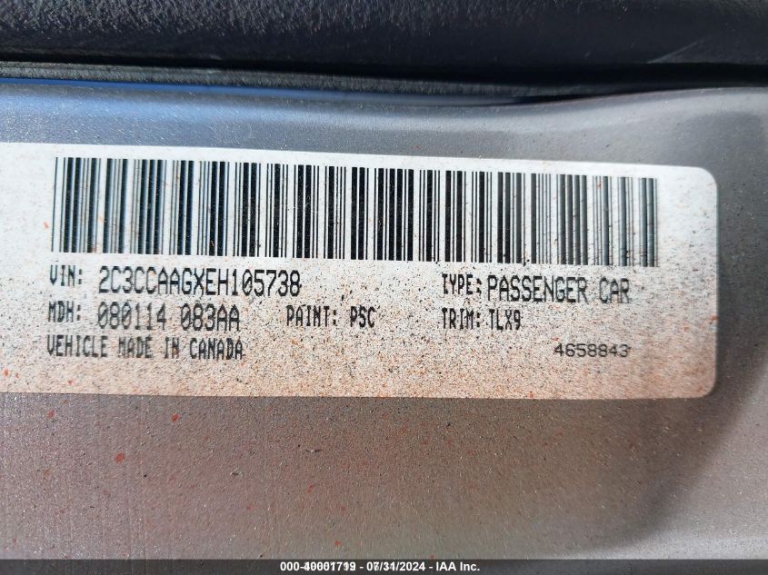 2014 Chrysler 300 VIN: 2C3CCAAGXEH105738 Lot: 40001719