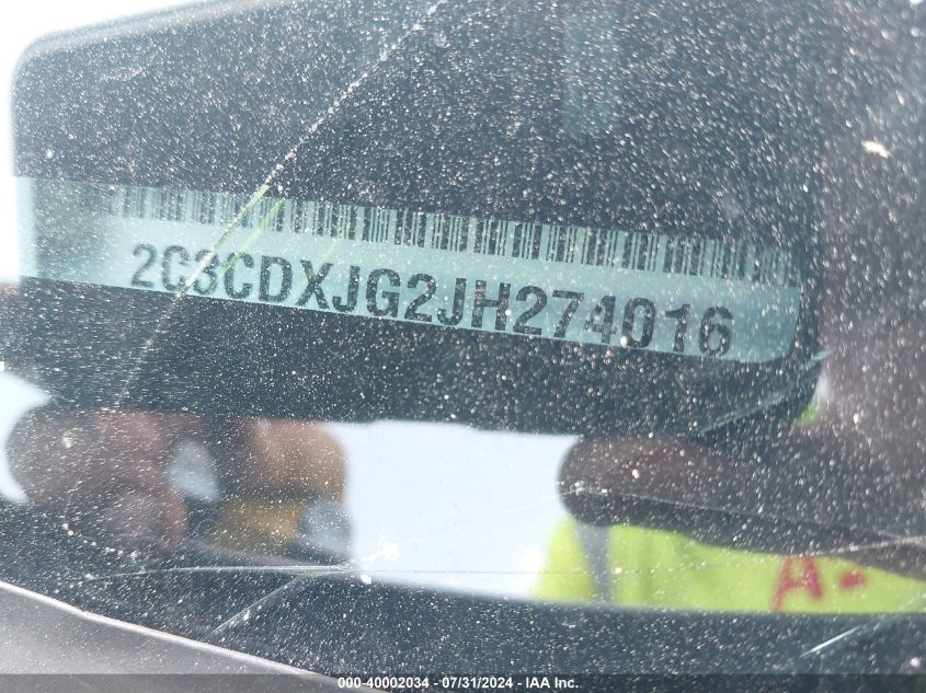 2018 Dodge Charger Gt VIN: 2C3CDXJG2JH274016 Lot: 40002034