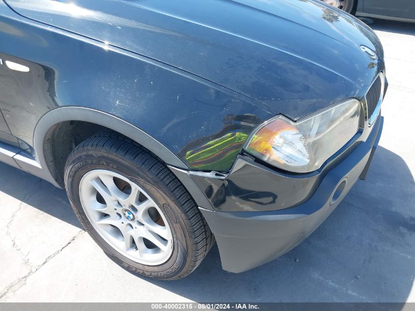 2005 BMW X3 2.5I VIN: WBXPA73405WC49038 Lot: 40002315